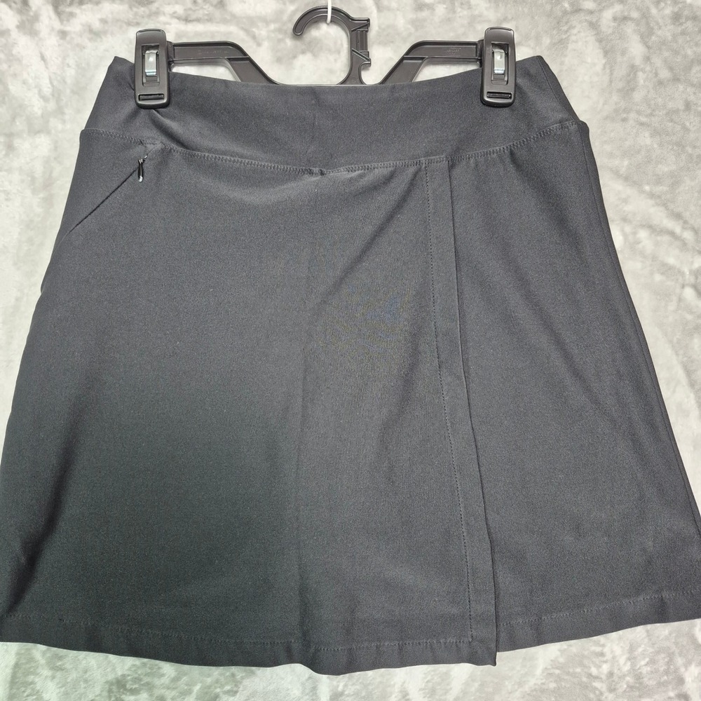 LL Bean Women Black Active Skort XS Wrap Front Athletic Golf Tennis Skirt ODRU9